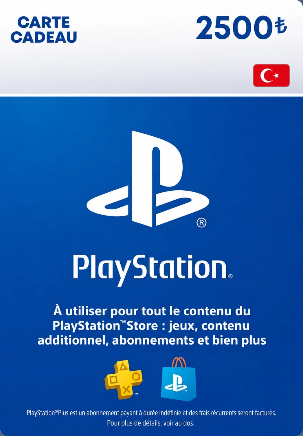 PSN TR 2500 TRY - Carte PSN Maroc