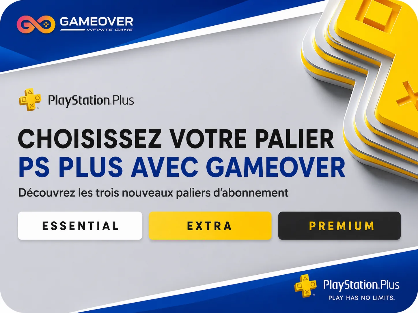 PlayStation Plus au Maroc : choisissez votre palier Essential, Extra ou Premium avec GameOver