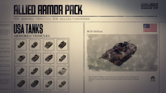 Hearts of Iron IV Allied Armor Pack PC Steam Gift GLOBAL DLCS 72012 2 2