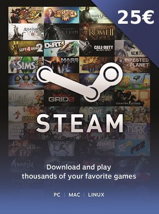 Steam Gift Card GLOBAL 25 EUR Steam Key For EUR Currency Only GIFT CARDS 3815 2