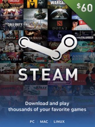 Steam Gift Card GLOBAL 60 USD Steam Key For USD Currency Only GIFT CARDS 1603 2