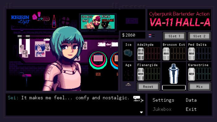 VA 11 Hall A Cyberpunk Bartender Action Steam Key GLOBAL ADVENTURE 48365 2 3